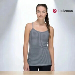 Lululemon, Power Y Tank, Size 8, Black & Grey 🏃‍♀️‍➡️
